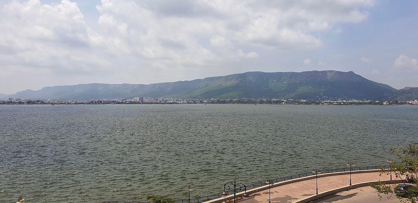 Ana Sagar Lake and surrounding hills in Ajmer