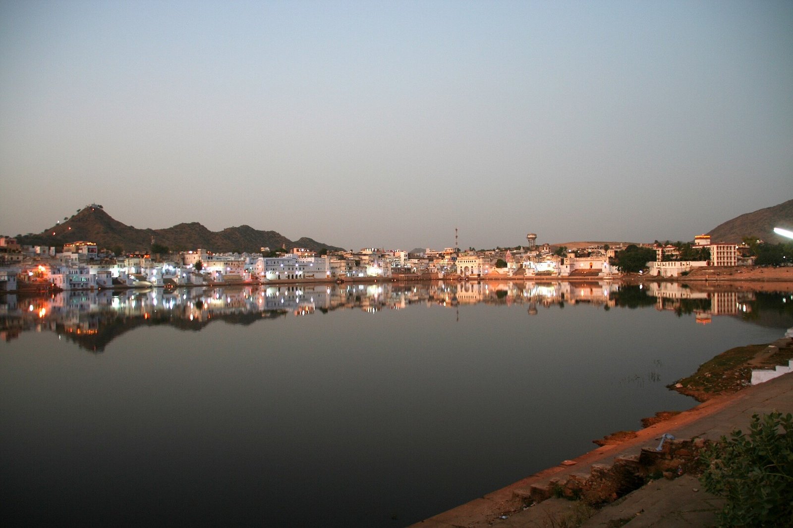 Evening lights by the Pushkar Lake, Pushkar