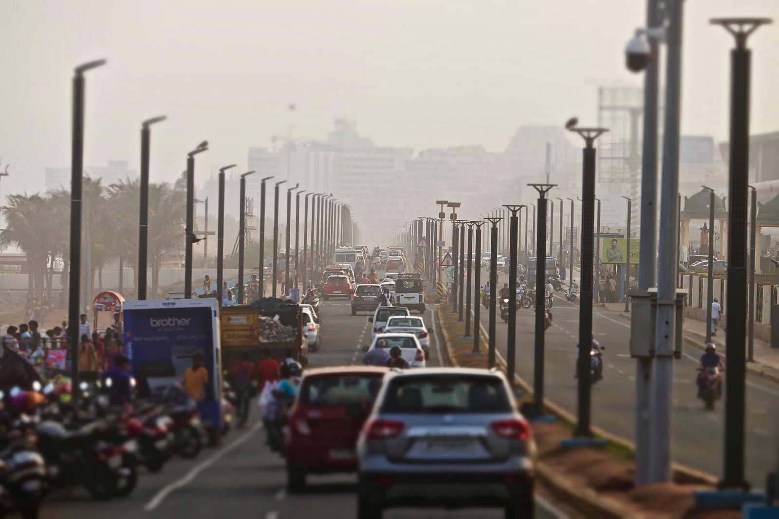 Ramakrishna Beach road in Visakhapatnam (June 2019)
